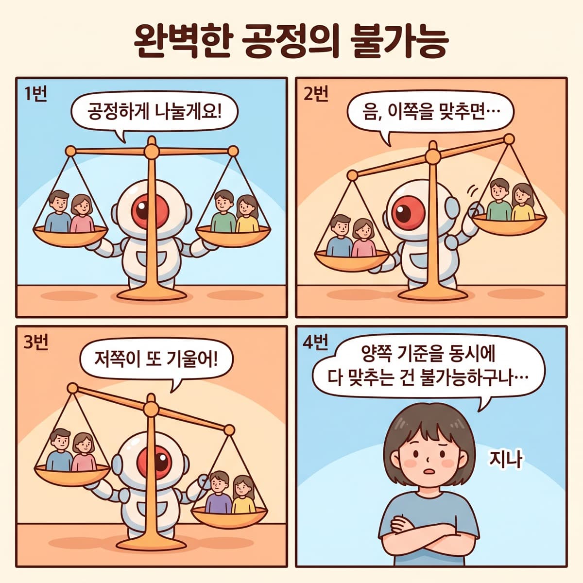 비트가 정의의 저울을 양쪽 다 못 맞추는 4컷 만화